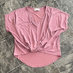 ANTHROPOLOGIE LAVENDER FIELD Pink V-Neck Women's Top Yoga Streetwear
